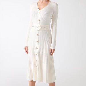 White Ribbed Midi Sweater Dress *NEW with tags*